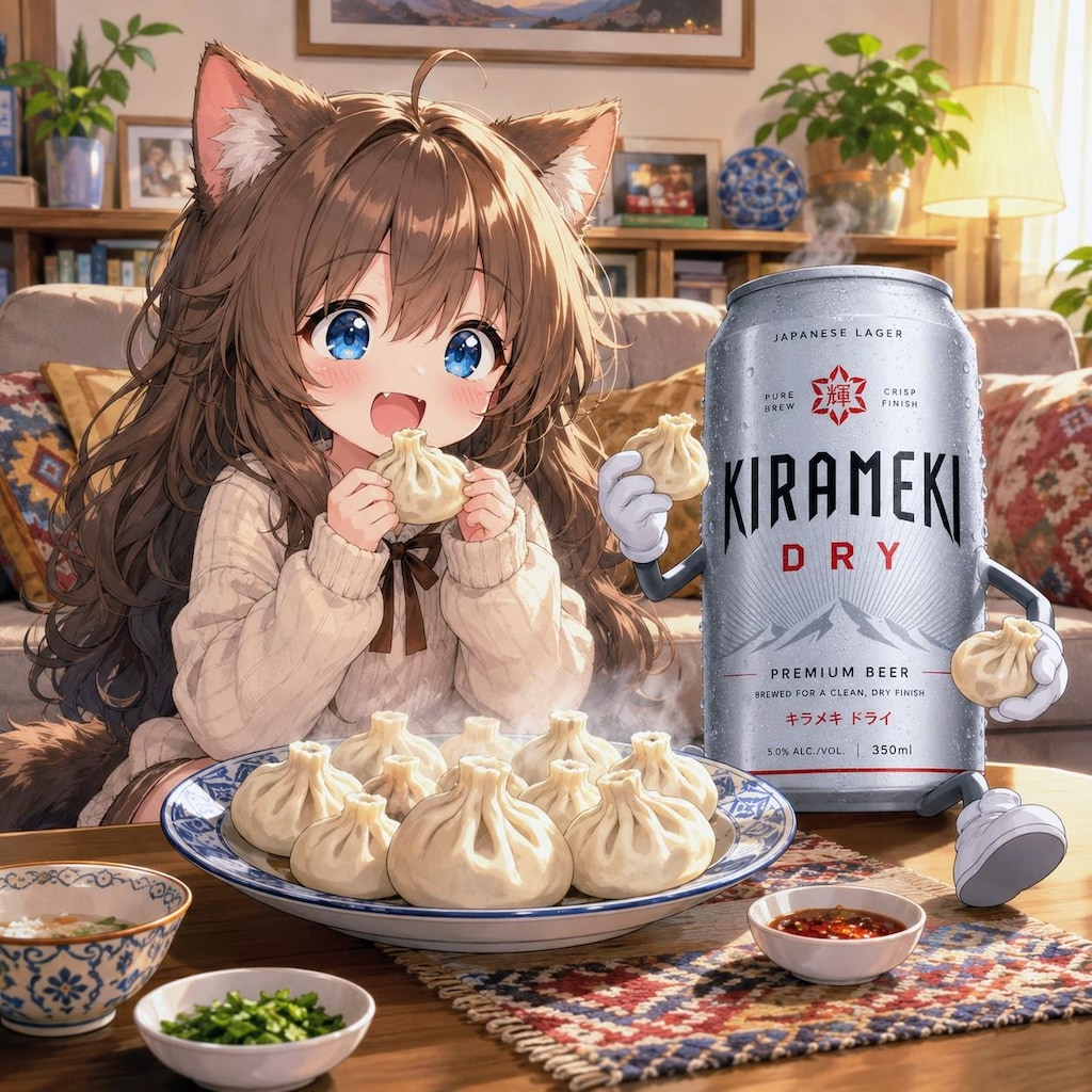 ხინკალიを食べる小さな女の子