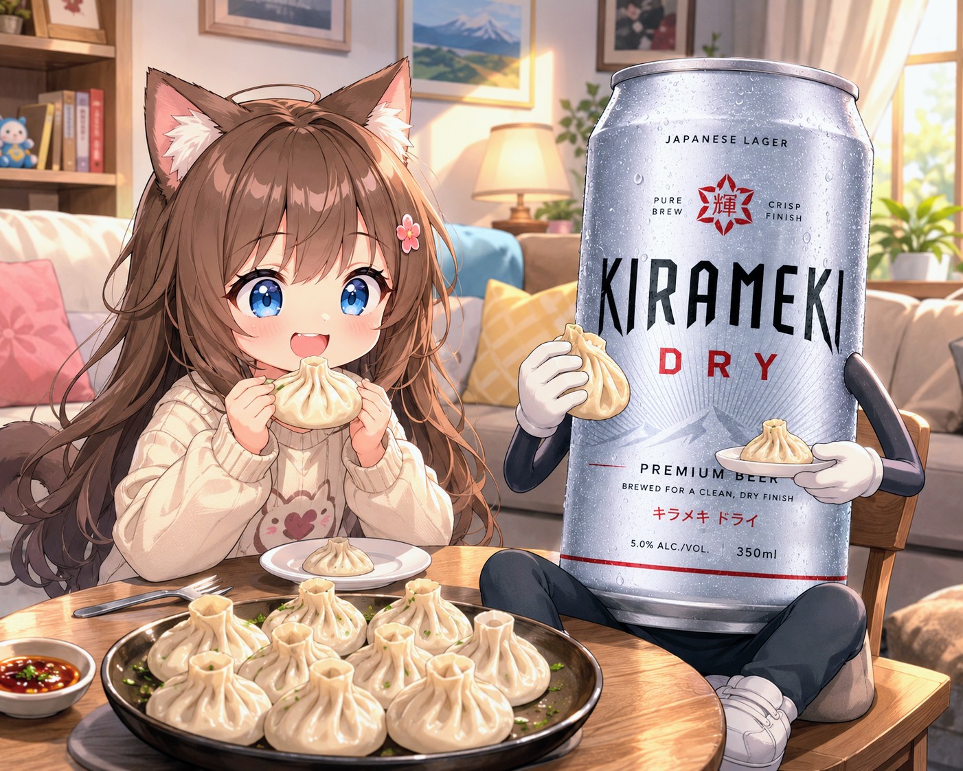 ხინკალიを食べる小さな女の子