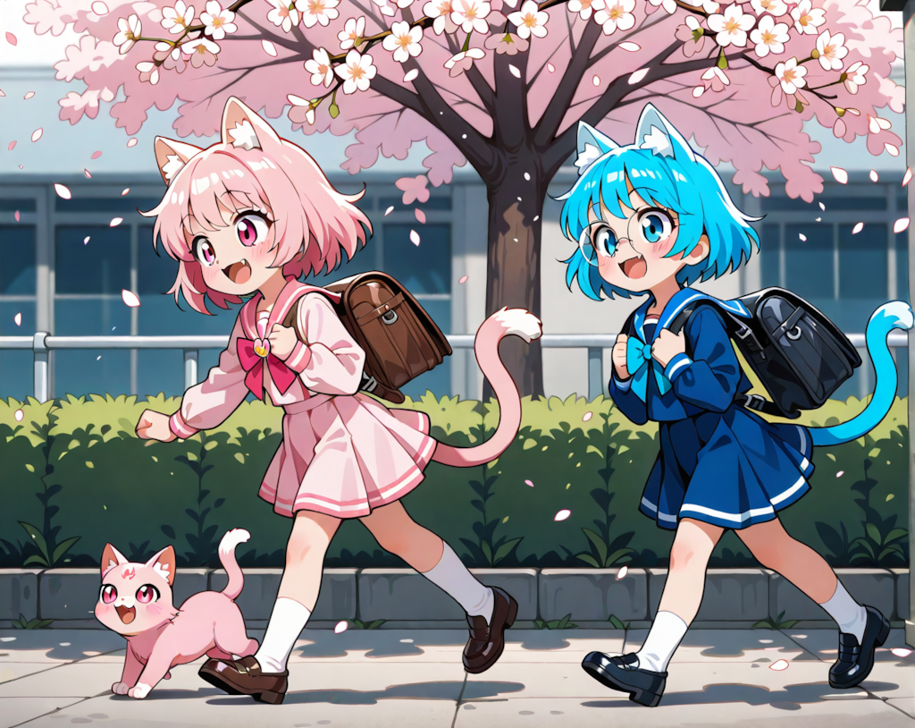 うちのねこ２人の入学