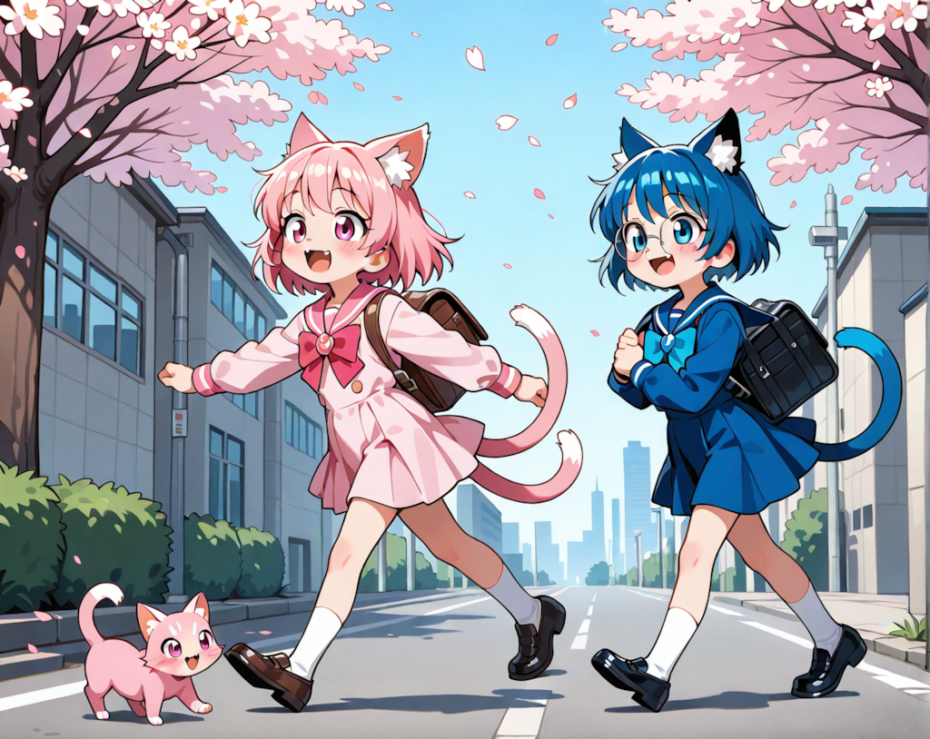 うちのねこ２人の入学