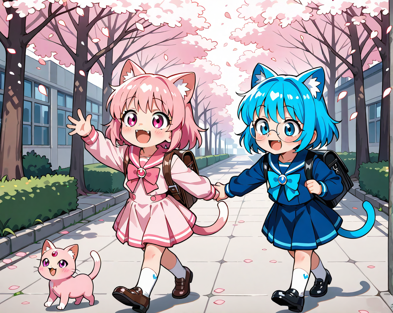 うちのねこ２人の入学 | の人気AIイラスト・グラビア