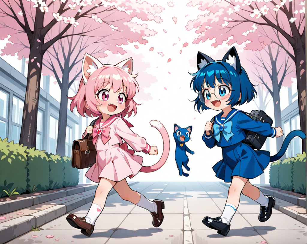 うちのねこ２人の入学