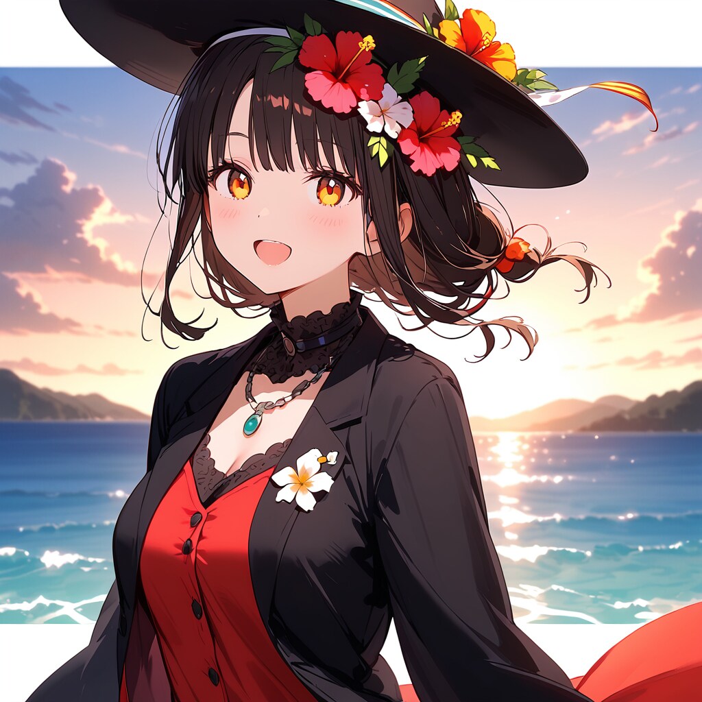 ハイビスカスと女の子