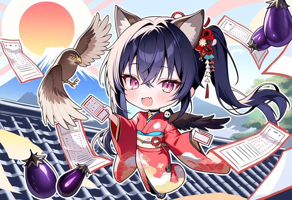 うちの子たちと年賀嬢