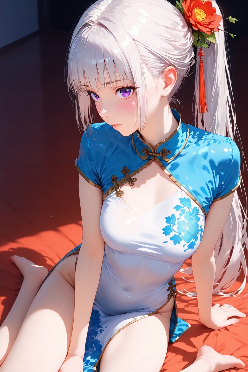 (1046)銀髪ちゃんチャイナドレス