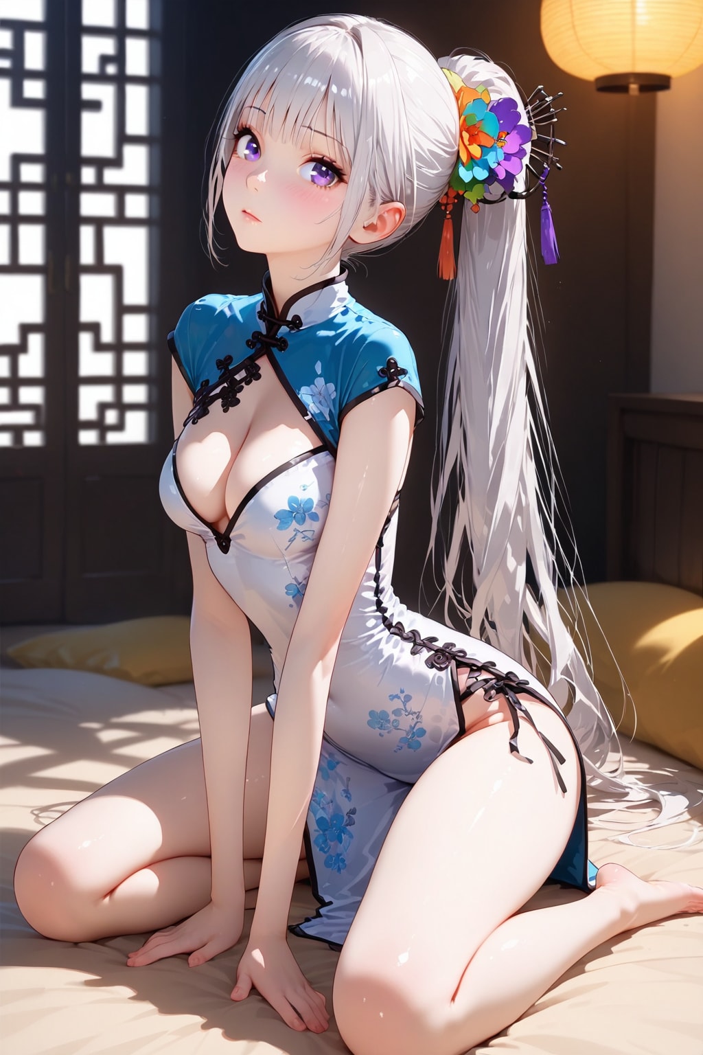 (1046)銀髪ちゃんチャイナドレス