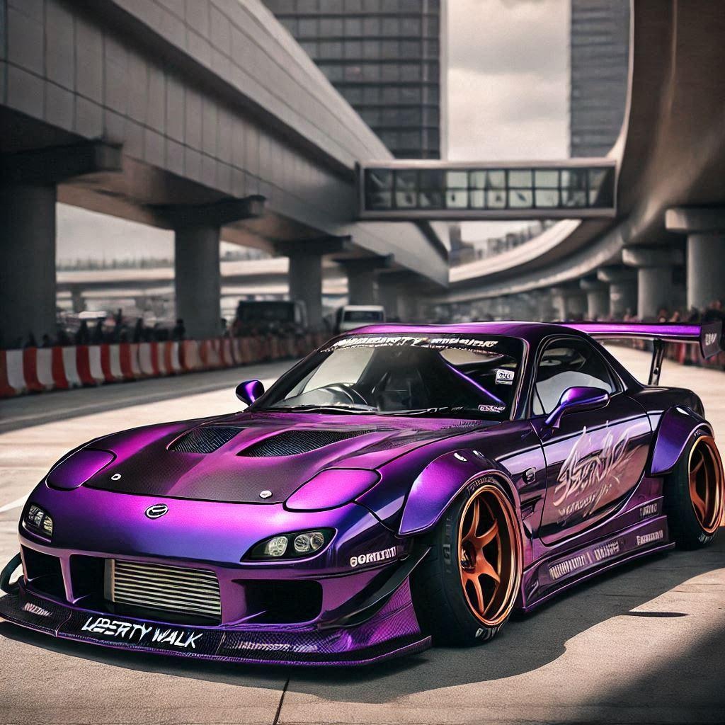 リバティーウォークパープルカラーFD3Sのドリ車