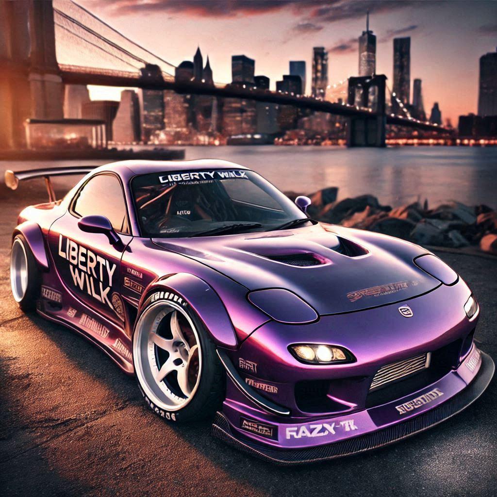 リバティーウォークパープルカラーFD3Sのドリ車 | の人気AIイラスト・グラビア