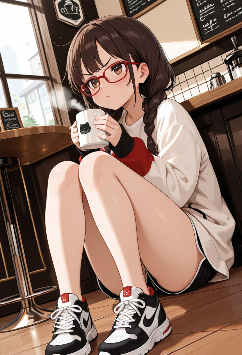 カフェで不機嫌な休息