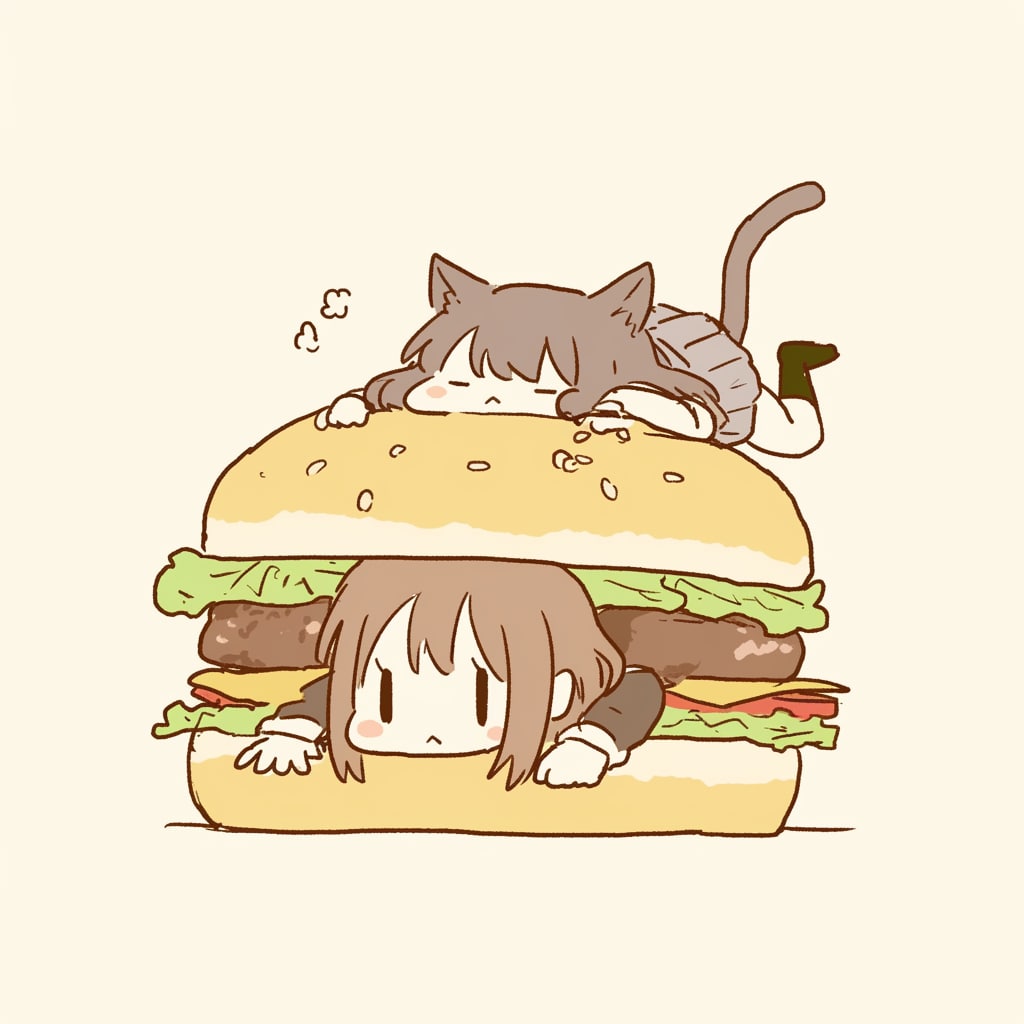 挟まれた～～～