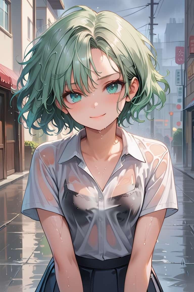 制服透けブラ