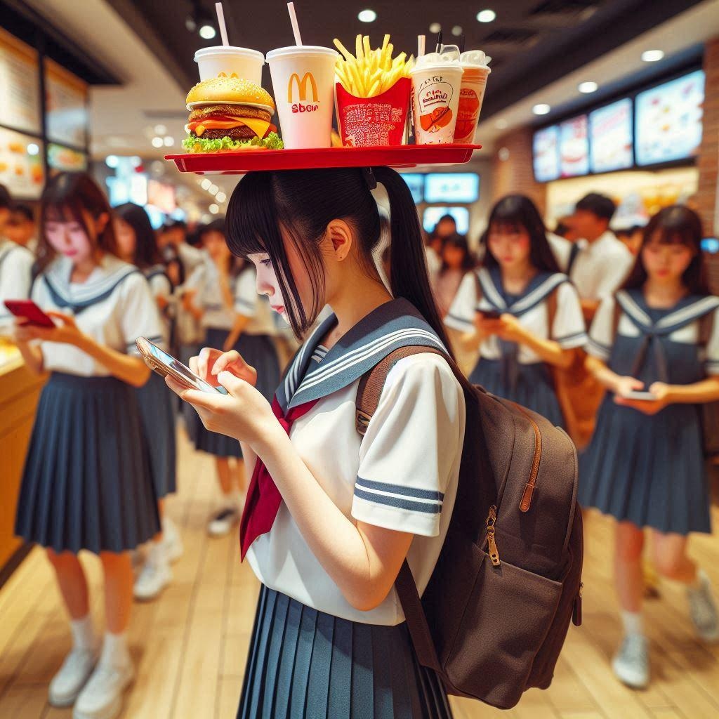 両手が塞がってる娘