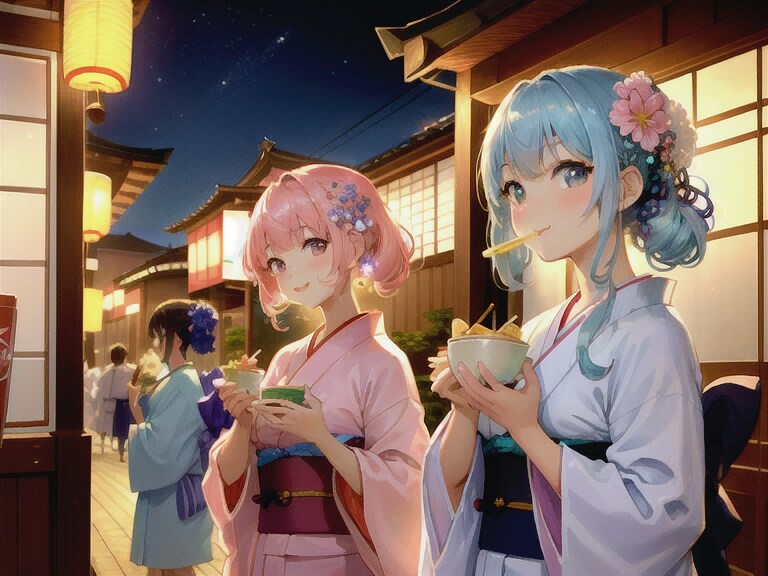 浴衣の二人