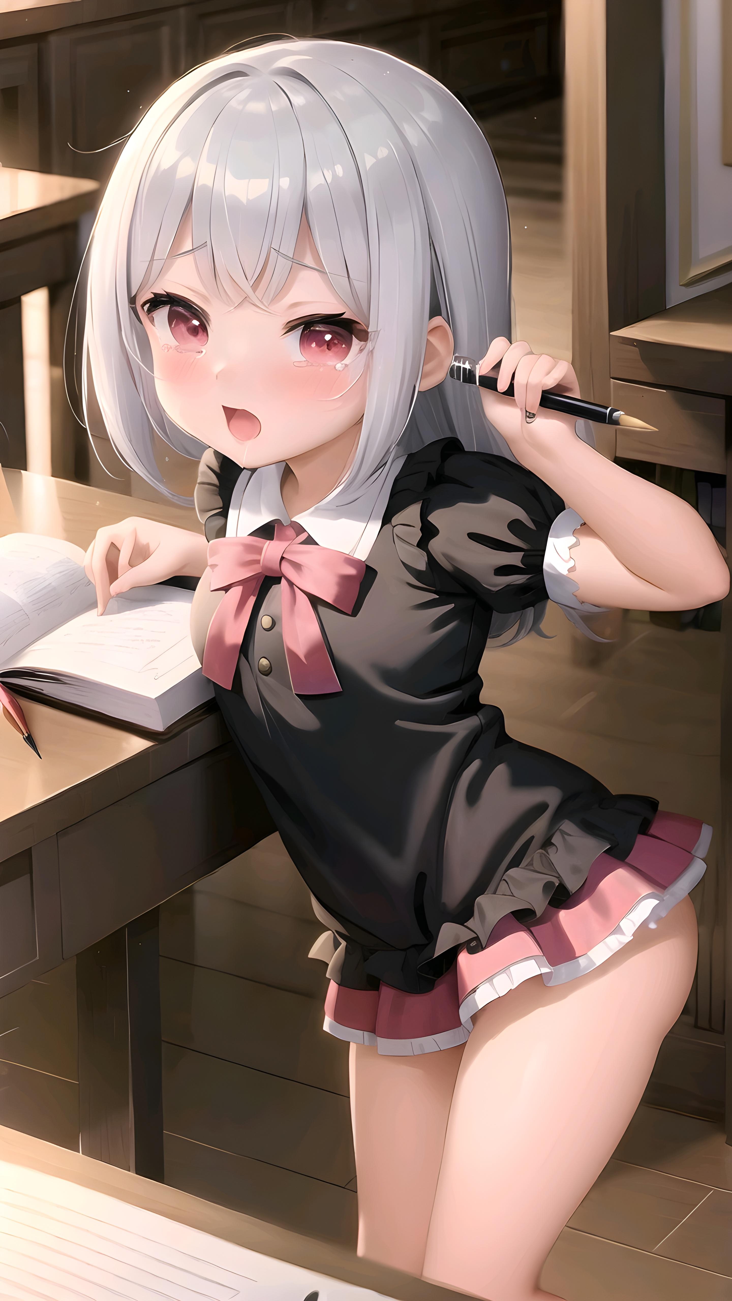 涙目で勉強