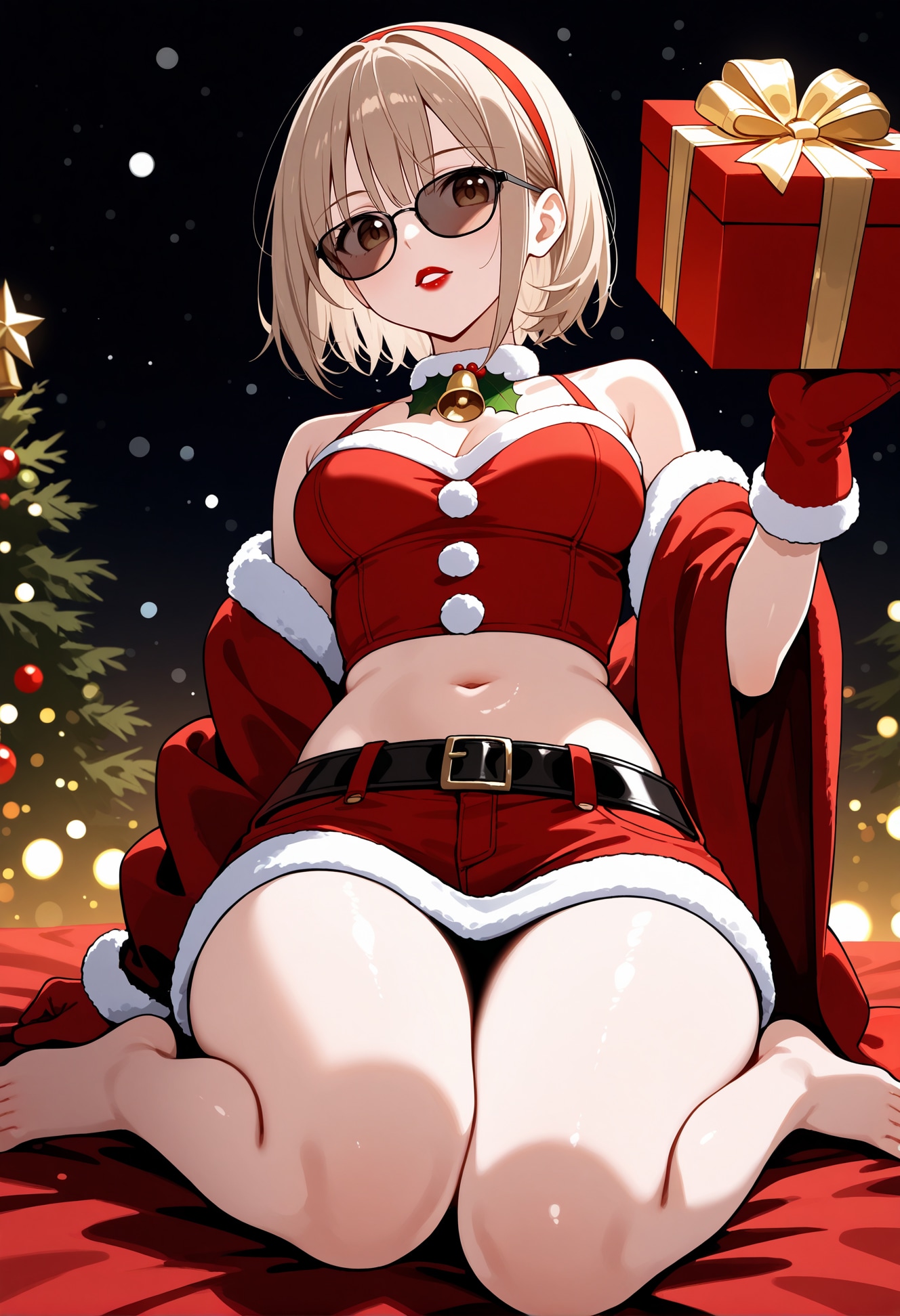 【今日の腹筋】智美サンタからプレゼント | の人気AIイラスト・グラビア