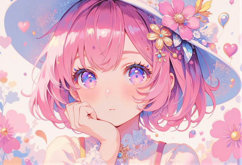 ピンクの髪の女の子 2