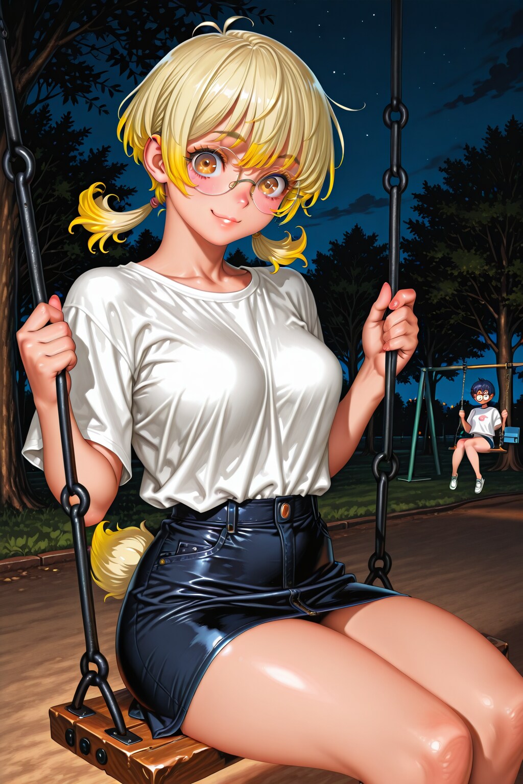 夜のブランコ