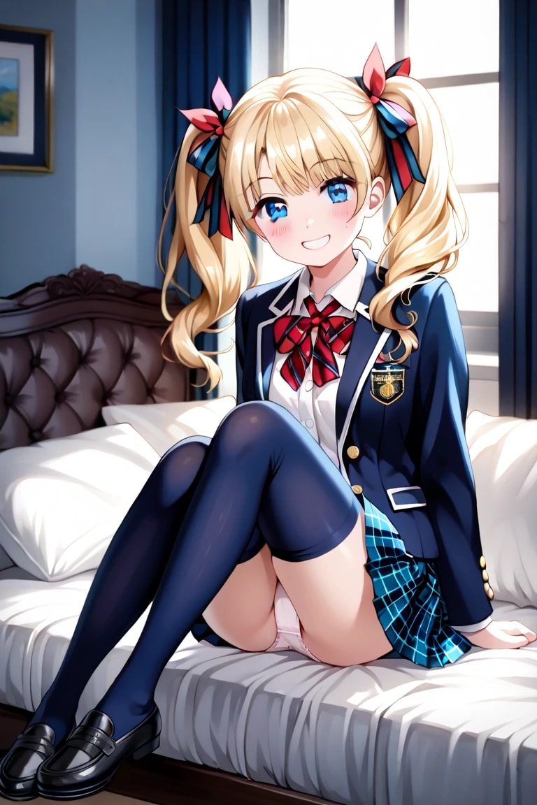 べ、別に…ベッドで脚組んでるだけなんだから！
