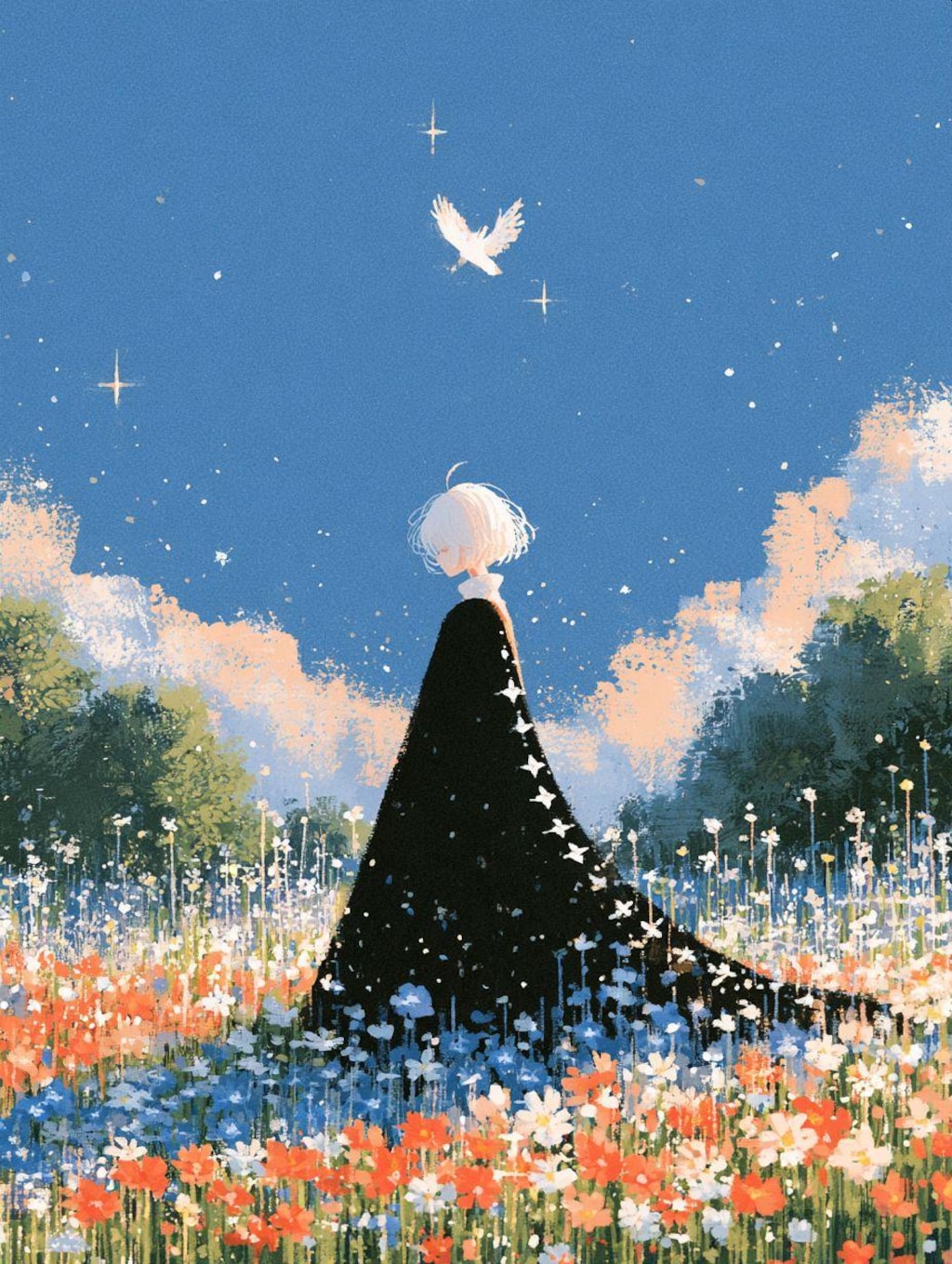 猫と花と鳥と