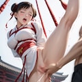 カンフー少女片足開脚緊縛手マン 9枚目