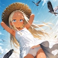 晴れと鳩と日焼け少女 3枚目