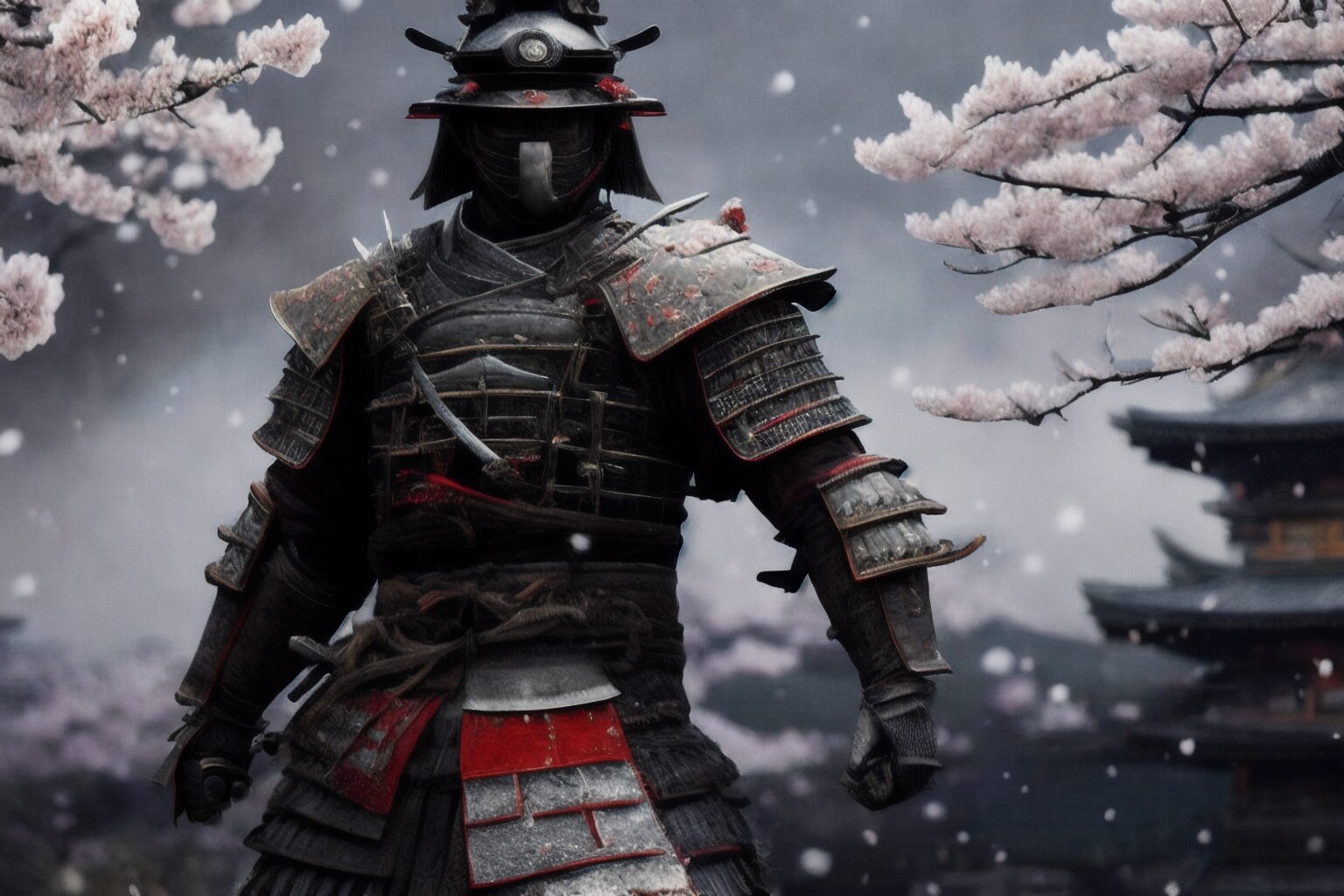 Samurai with Sakura