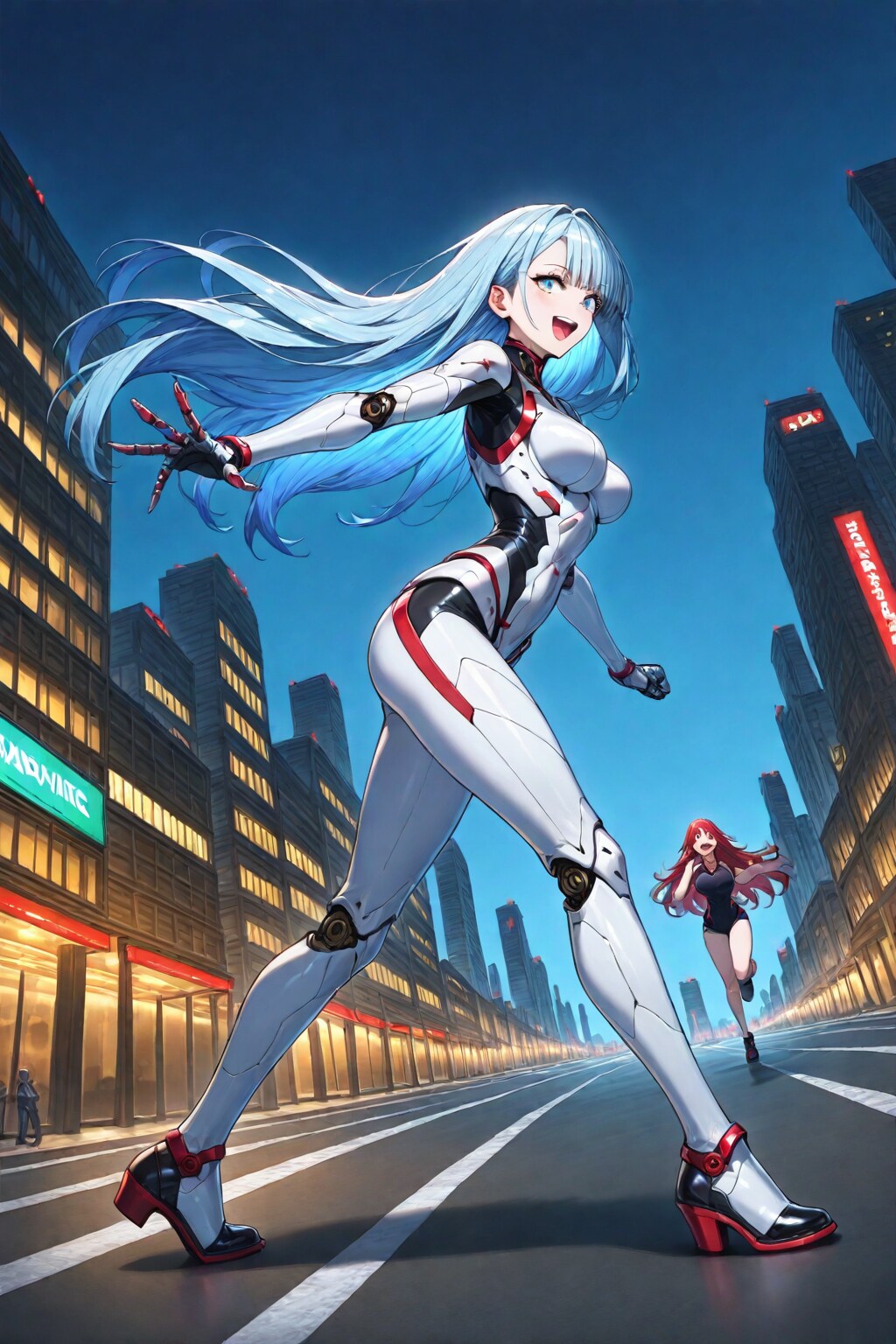 ちちぷい生成メカ娘　夜道で