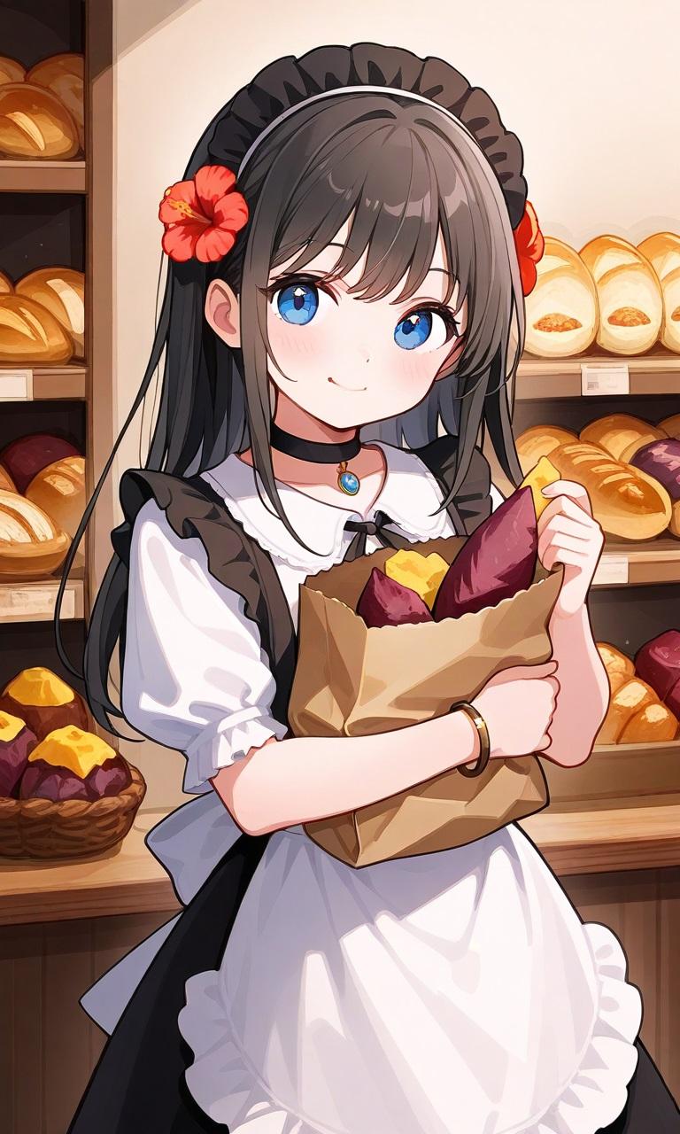 メイドさん　焼き芋