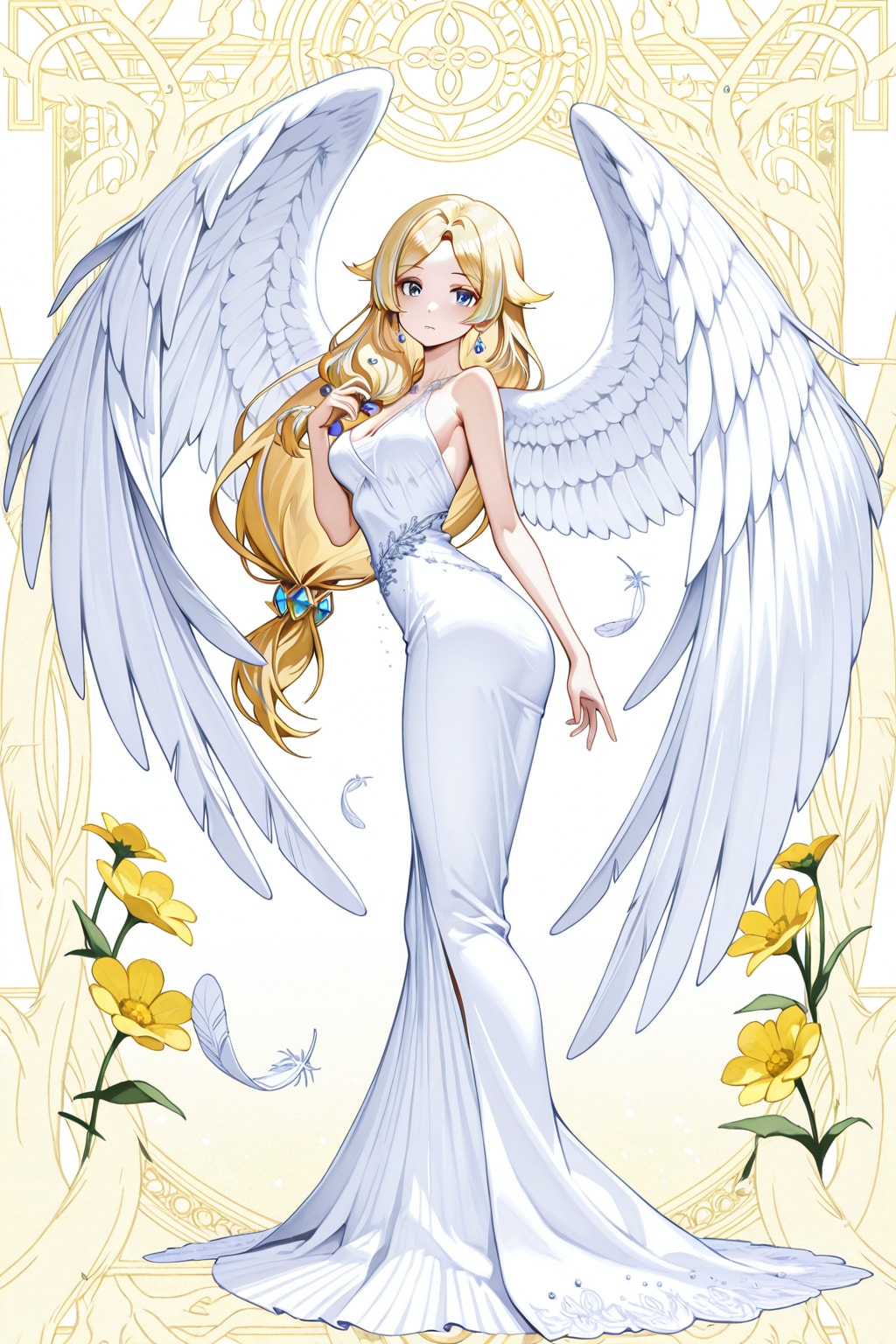 【天使】純白ドレス羽天使の誘惑 | の人気AIイラスト・グラビア