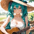 初音ミク、木漏れ日の公園であなたに一曲だけの弾き語り 2枚目