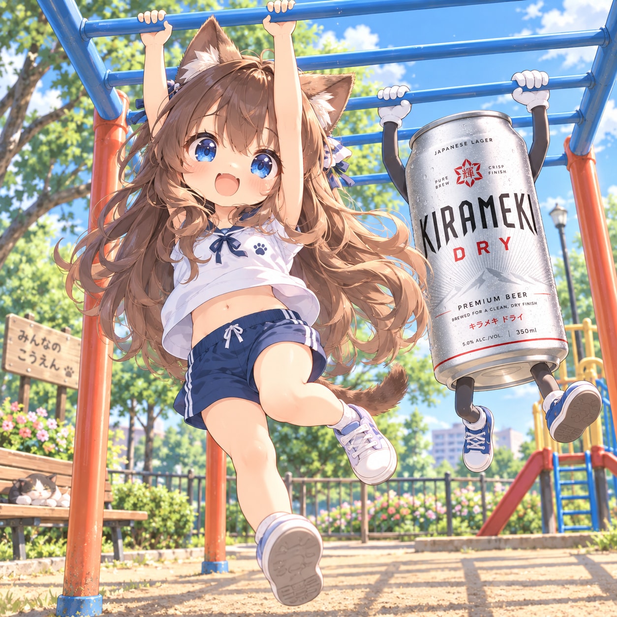 雲梯で遊ぶ小さな女の子 | の人気AIイラスト・グラビア