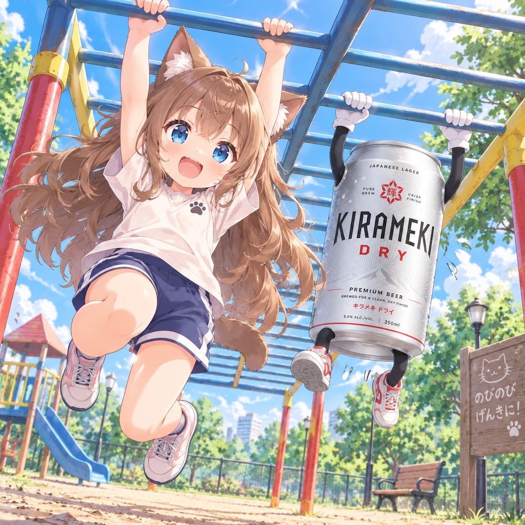 雲梯で遊ぶ小さな女の子