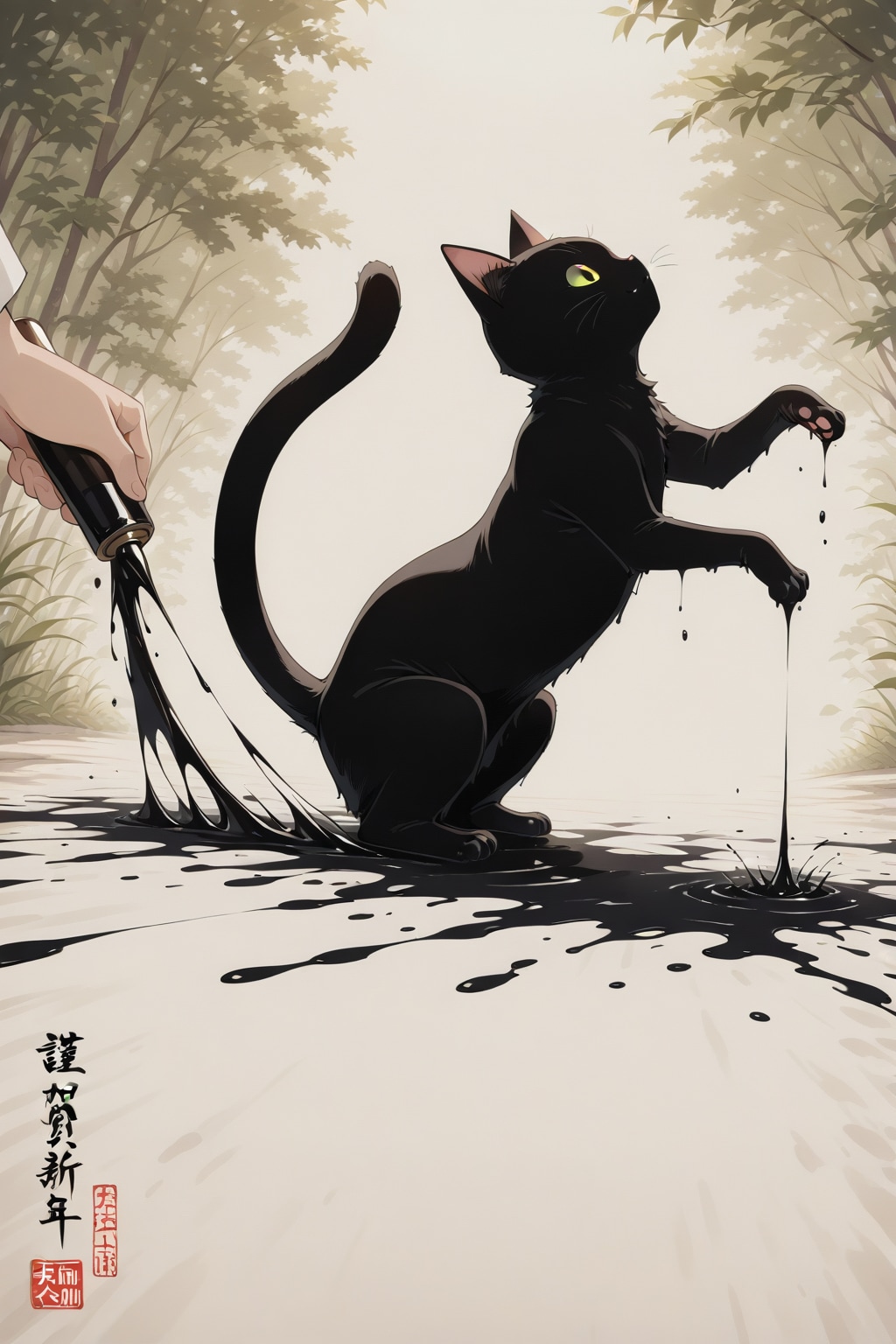 HARPY.   黒猫の年賀状 | の人気AIイラスト・グラビア