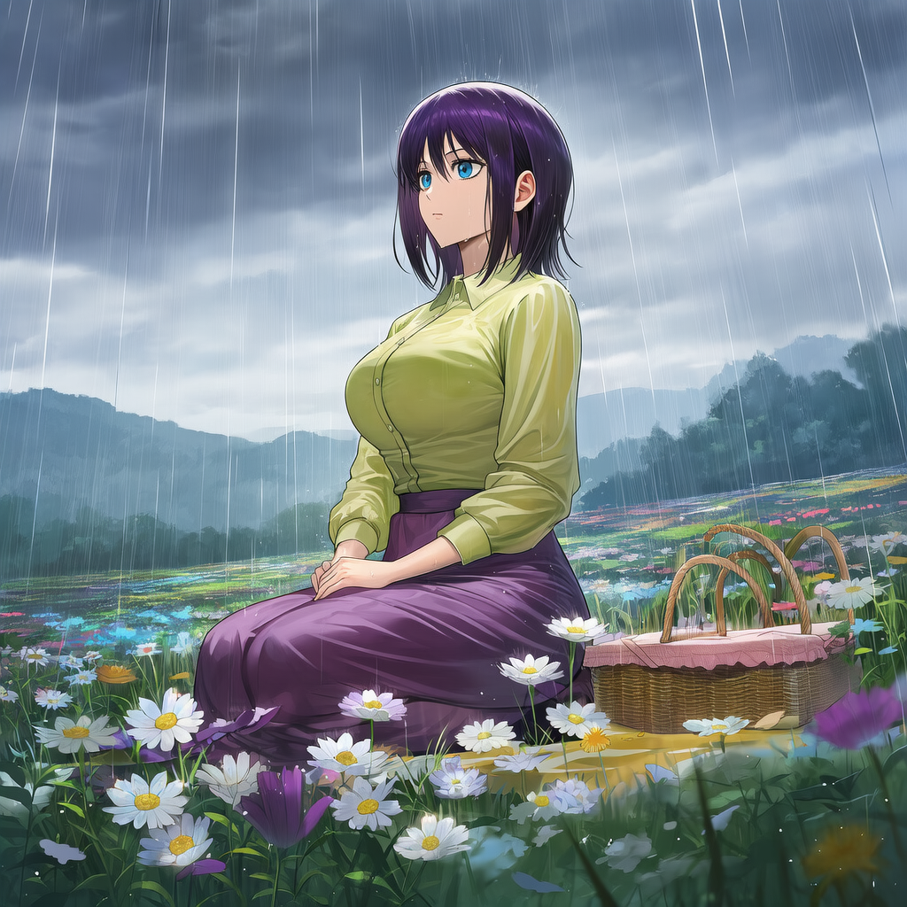 ピクニックで雨