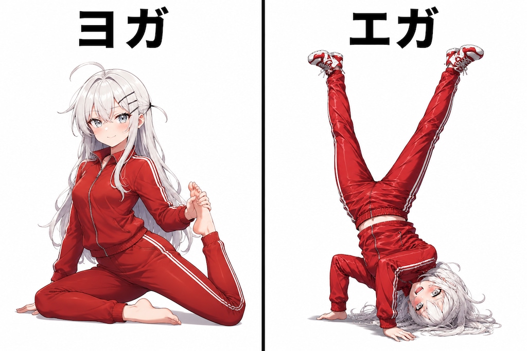 ヨガを１文字替えて…