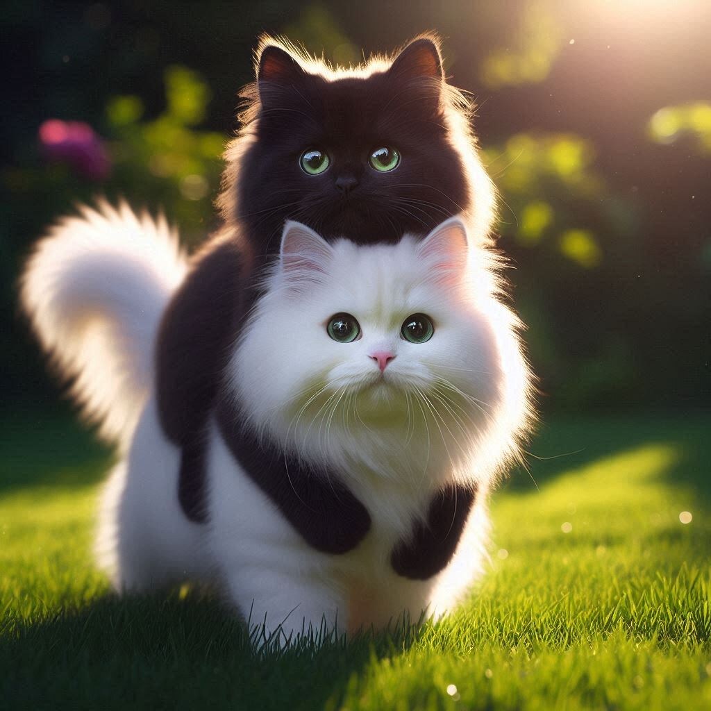 白猫が好きすぎる黒猫