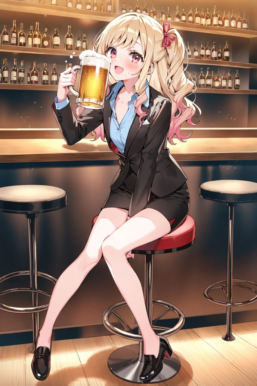 仕事終わりの一杯は、サイコー！ | の人気AIイラスト・グラビア