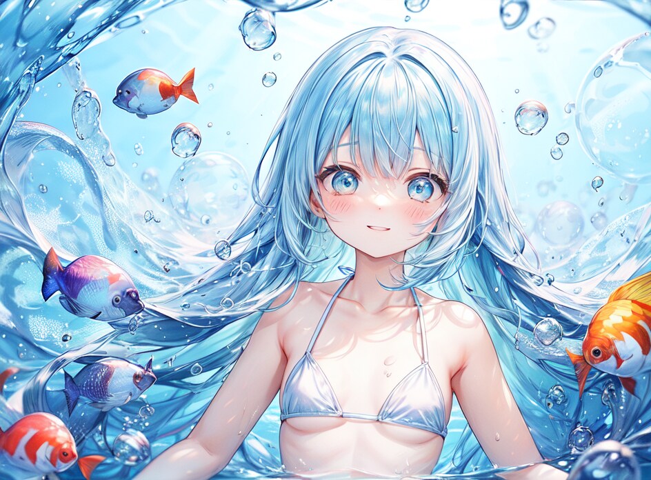 涼やかな水中