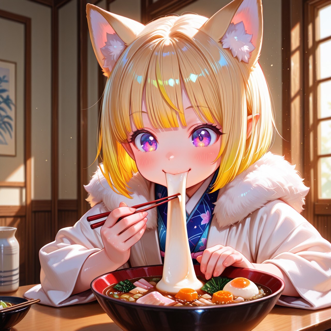 3枚）餅とケモ耳エルフさん