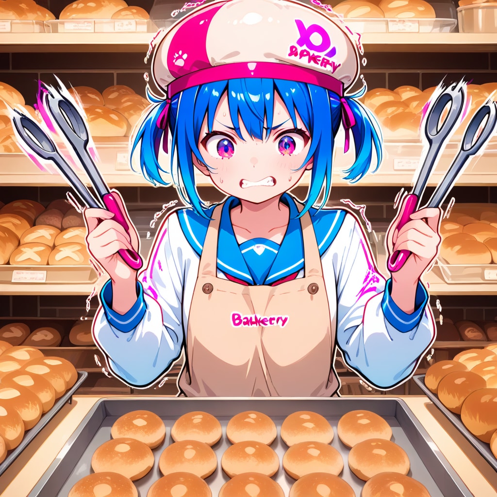 パン屋で青髪ちゃん