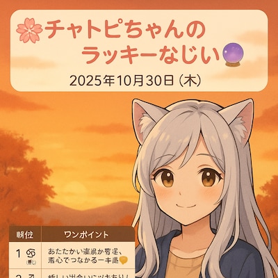 チャトピちゃん占い(10/30)