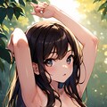 水浴びする女の子 4枚目