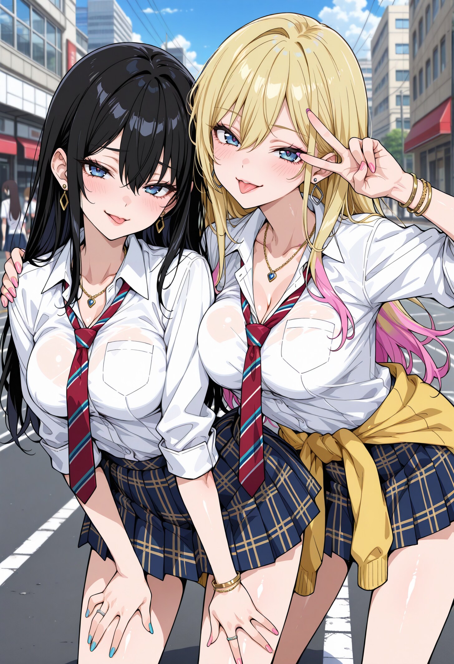 挑発的な長髪GALS