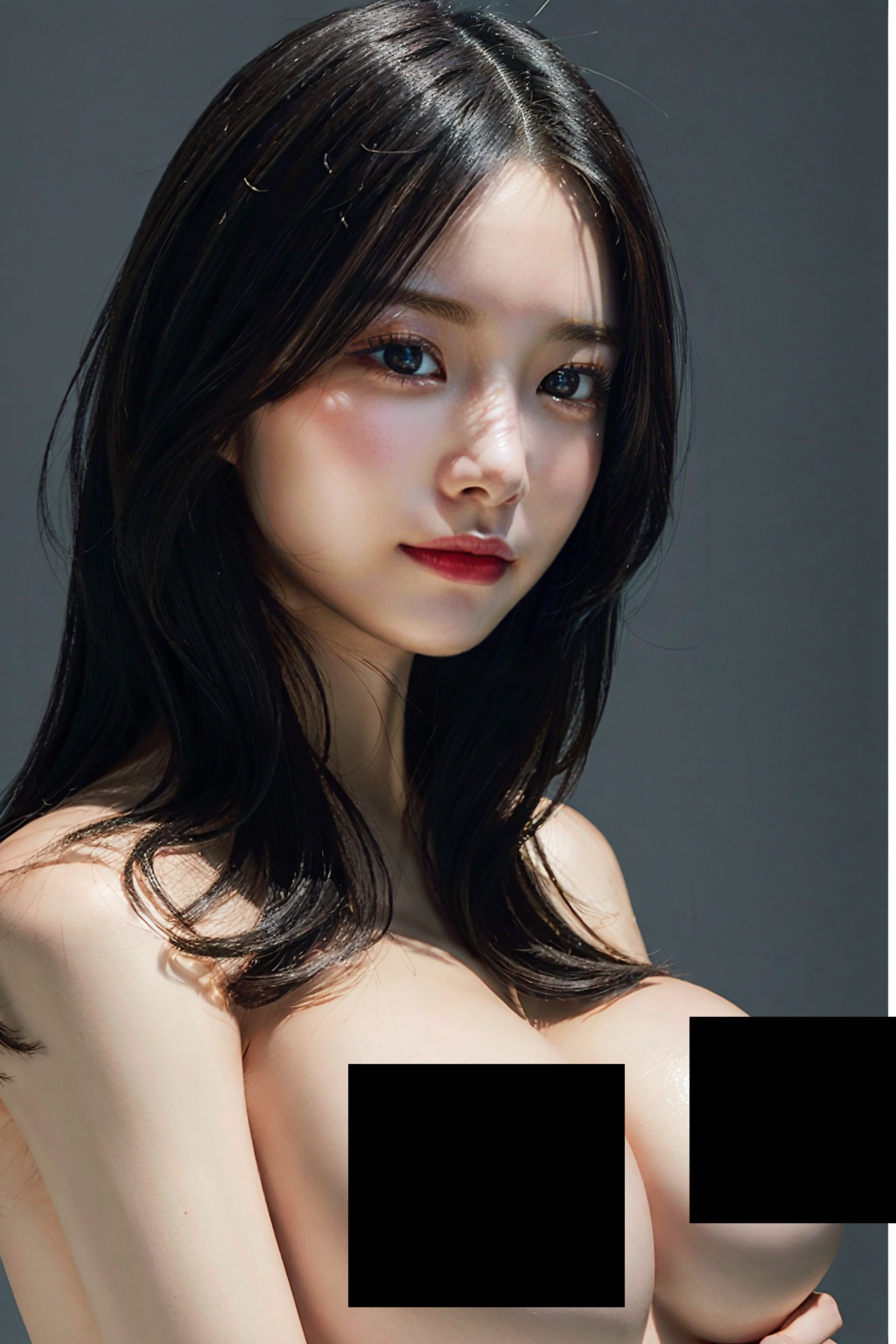 巨乳美女の乳を斜めから眺める