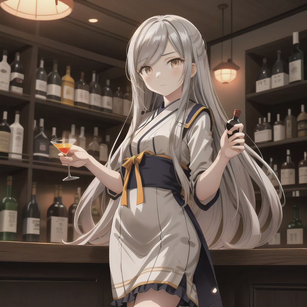 銀髪ロングで酒場の少女３