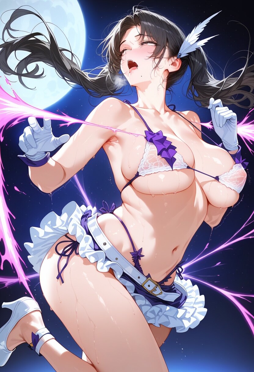 エナジードレインの魔法を受ける魔法少女