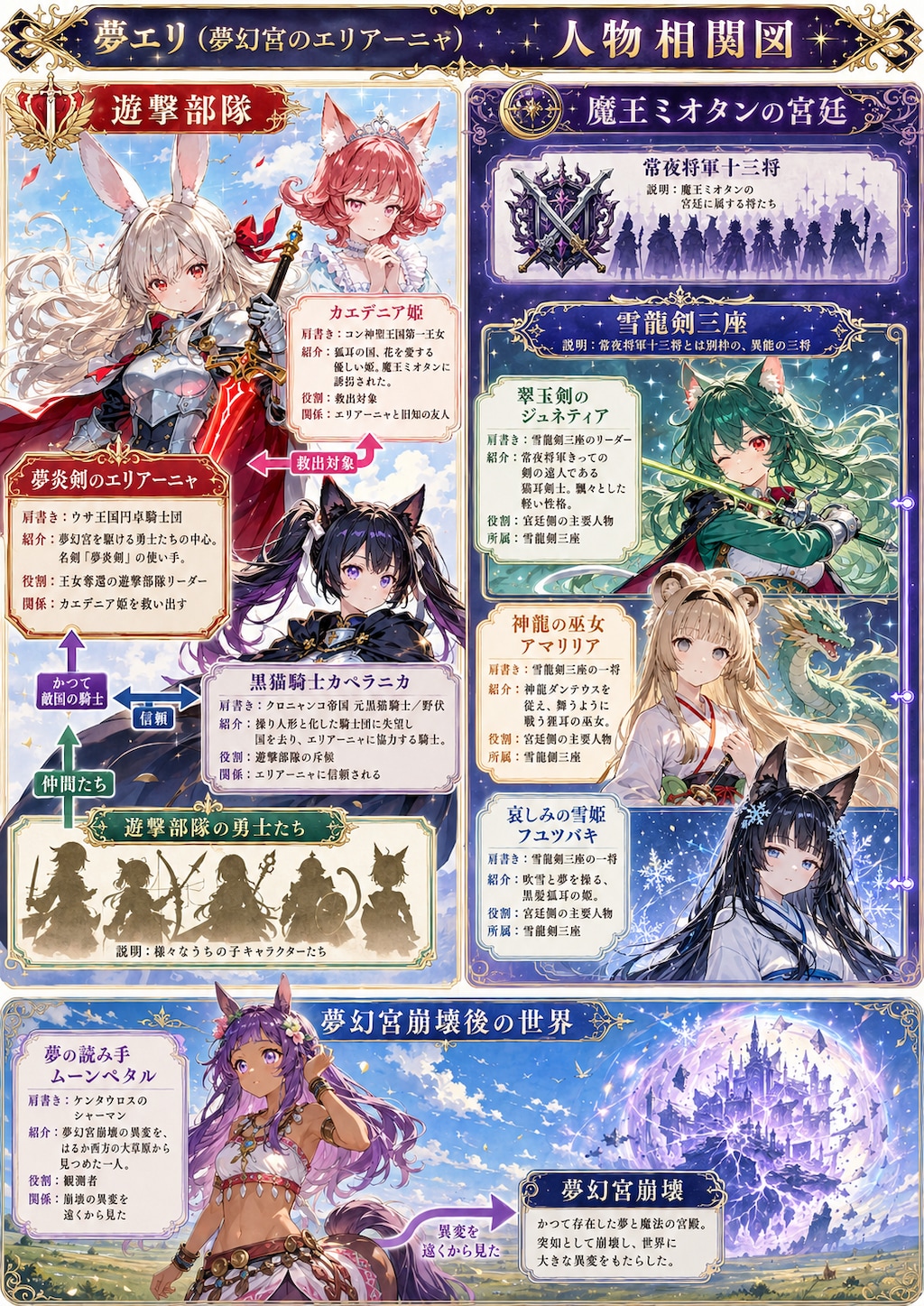 【夢エリ】『夢幻宮のエリアーニャ』人物相関図