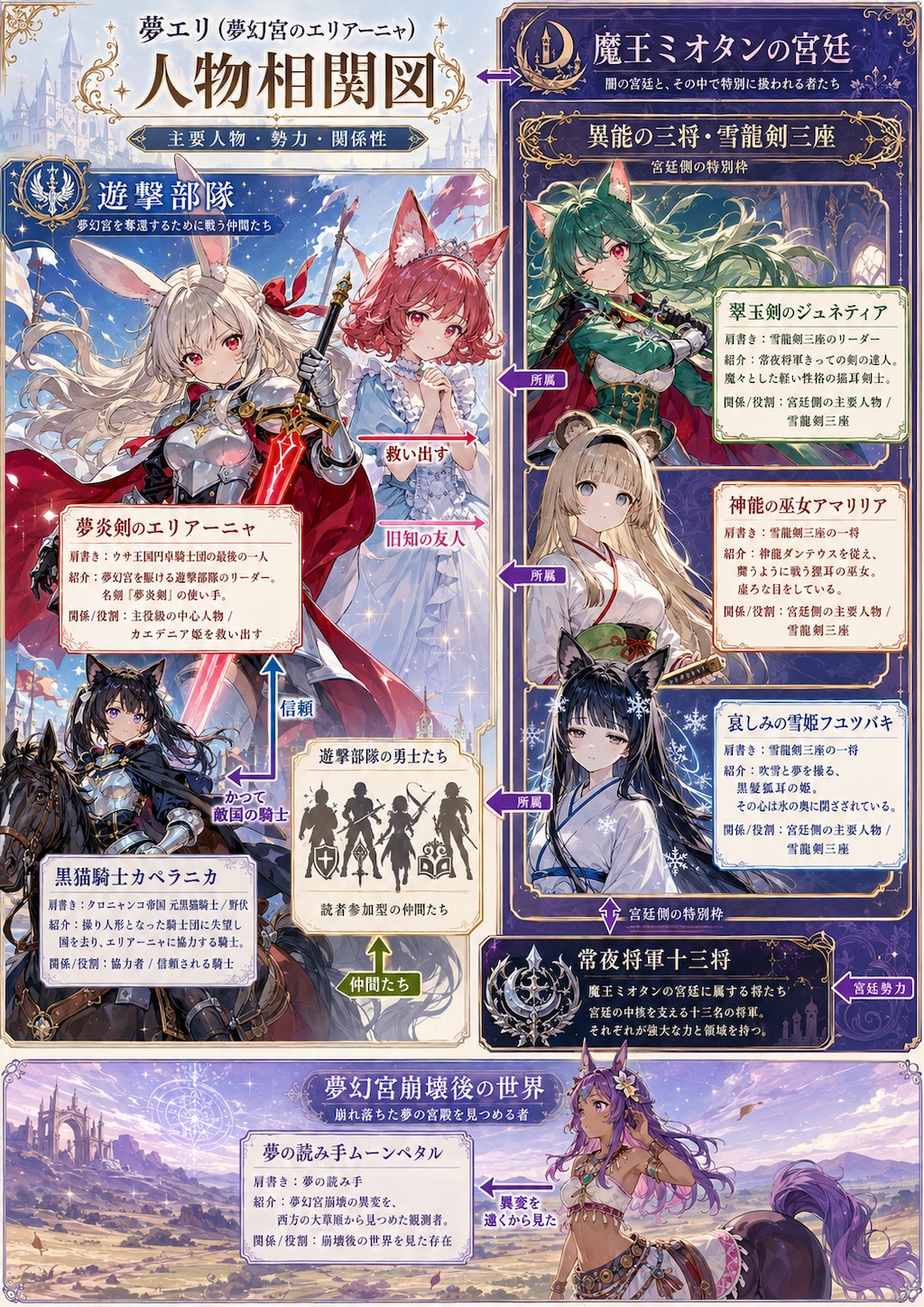 【夢エリ】『夢幻宮のエリアーニャ』人物相関図