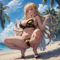 海とムチムチ黒ギャル 6枚目