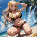 海とムチムチ黒ギャル 4枚目